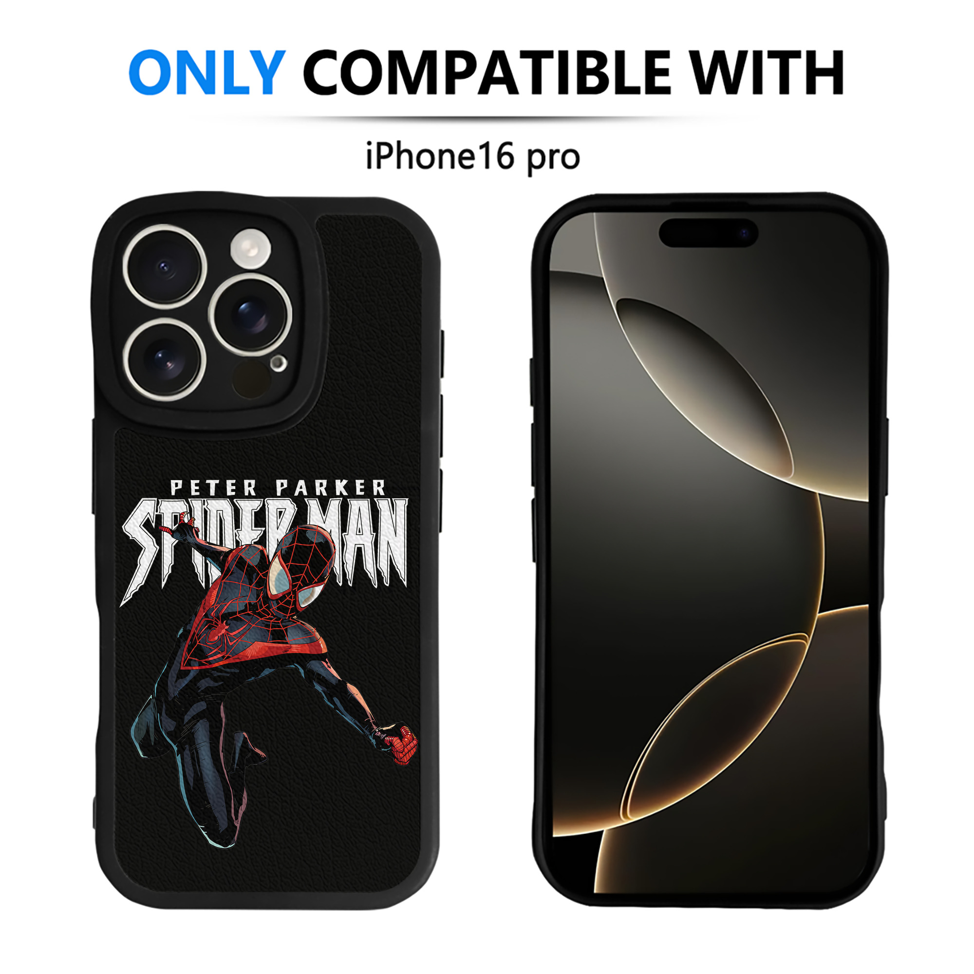 （画像用） Spider Man スパイダーマン 【iPhone 16シリーズ対応】シリコンスマホケース（レザー調） 材質：シリコン